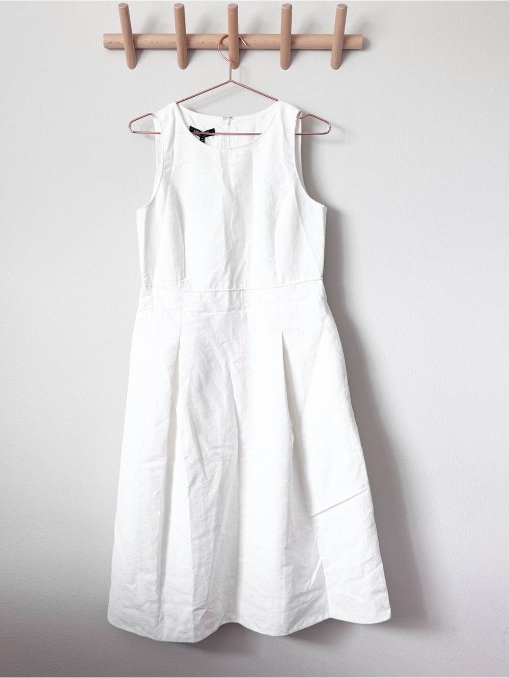 Lafayette 148 New York Cloud White Sleeveless Midi Dress